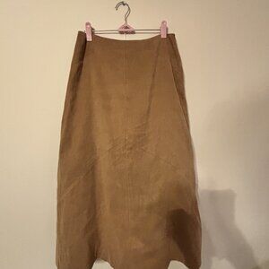Talbots Tan Suede Maxi Skirt - Classic Y2K Minimalist Vibes